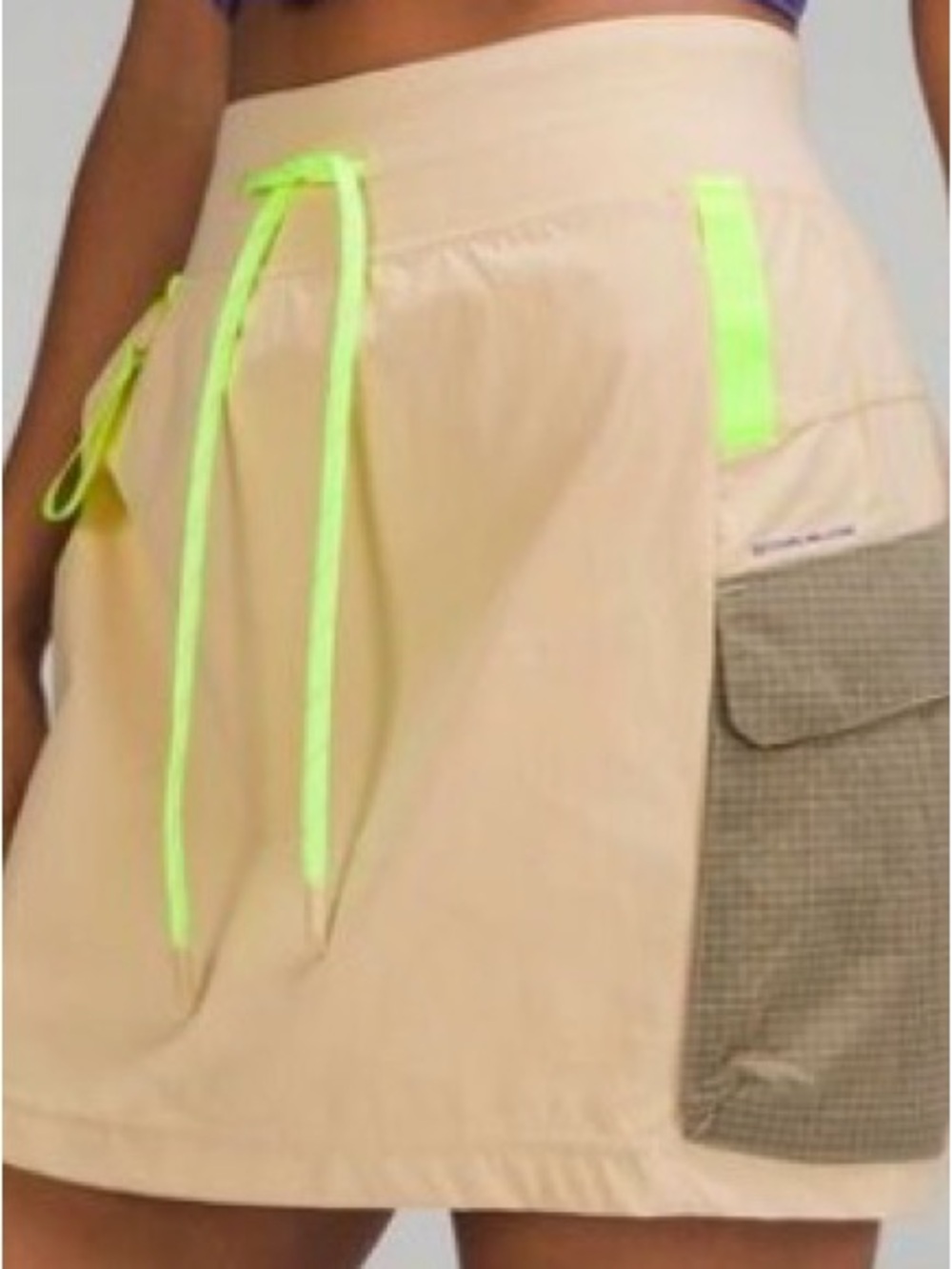 Lululemon hiking skirt neon yellow and nude